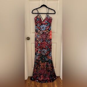 NWT Floral Sequin Maxi Dress